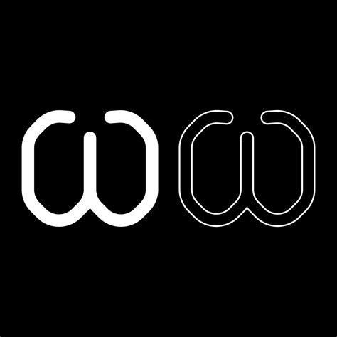 Omega greek symbol small letter lowercase font icon outline set white ...