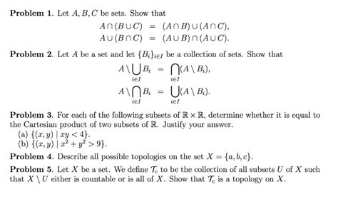 Solved Let A, B, C be sets. Show that A Intersection (B | Chegg.com