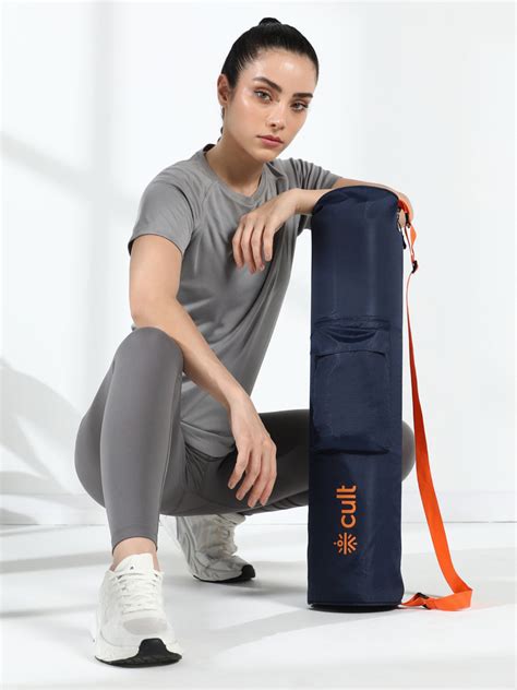 cult Yoga Mat Bag Navy with Adjustable Shoulder Strap Fits Up to 6mm M ...