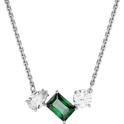 Swarovski Mesmera pendant, Mixed cuts, Green, Rhodium plated : Amazon ...