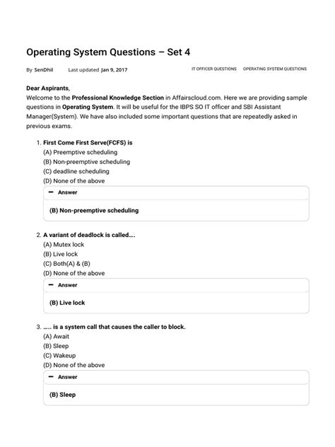 Process Management Operating System Questions and Answers 的图像结果