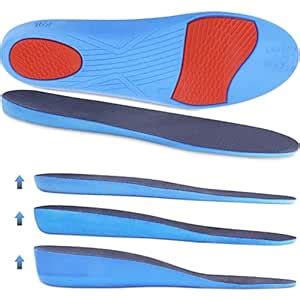 Ailaka Height Increase Insoles for Men Women, 1 Pair PU Shoe Lifts ...