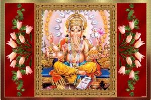 god & god's 46 cm Shree Ganesha Ji Sparkle Lamination Sticker Self ...