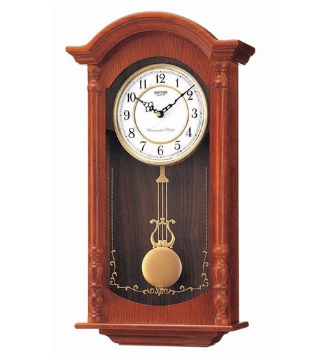 Buy Brown Solid Wood Pendulum Clock by Rhythm Online - Pendulum Clocks ...