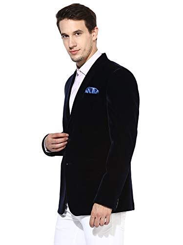 Buy Priambh Men's Single Breasted Notch Lapel Regular Fit Blazer (Navy ...