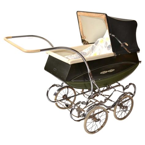 1950s English Bilt-Rite Park Avenue Baby Carriage Chrome Pram Stroller ...
