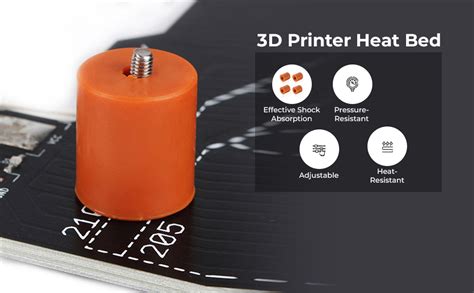 Serplex® 4 Pack 3D Printer Heat Bed Leveling Parts, Silicone Column ...