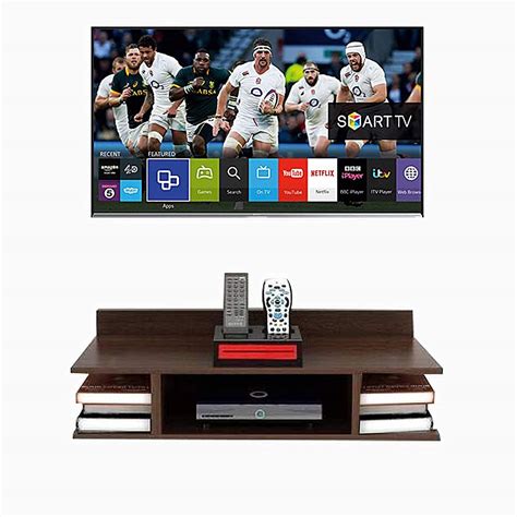 LIXERA Wooden Set Top Box Stand Wall Mounted TV Cabinets Wall Selves ...
