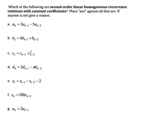 Second Order Linear Homogeneous Recurrence Relations 的图像结果