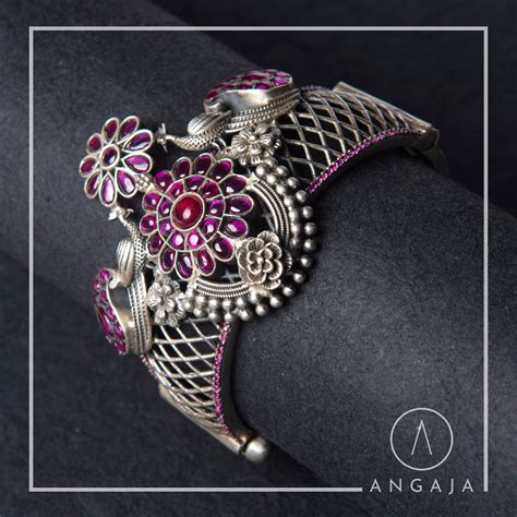 Ruby silver kada – Angaja Silver