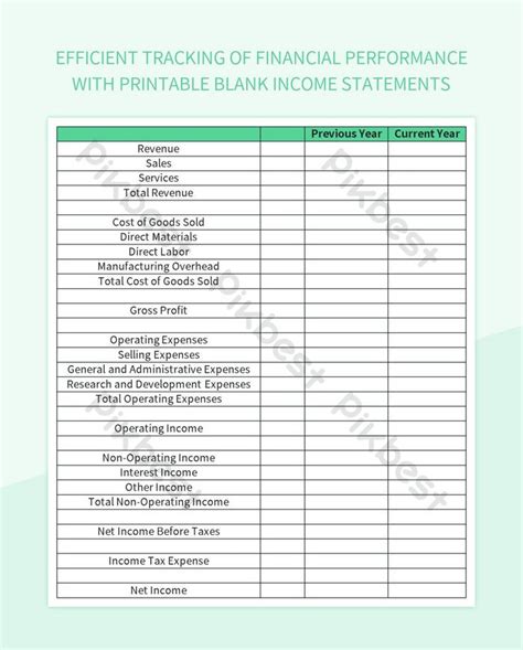 Image result for Blank Financial Statement Excel