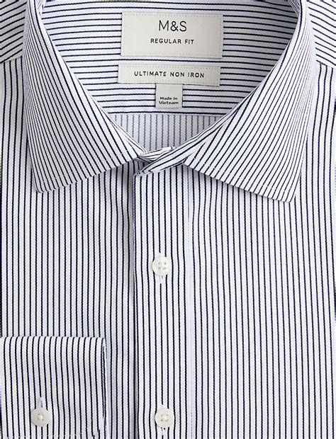 Buy Regular Fit Ultimate Non Iron Cotton Striped Shirt at Marks & Spencer