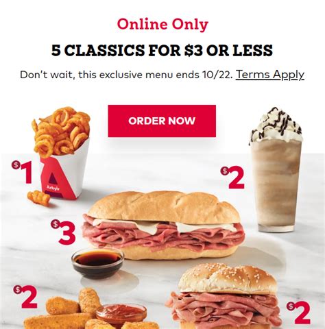 Arby's Specials And Coupons: $1, $2, $3 Menu, 2 For $7 Deal