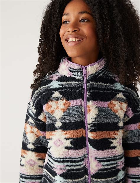 Buy Borg Aztec Jacket at Marks & Spencer