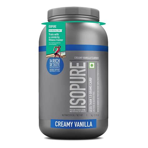 Isopure Less Than 1.5 gm Carbs 100% Whey Protein Isolate Creamy Vanilla ...