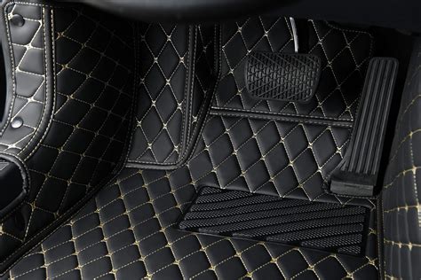 Custom Car Floor Mats - Luxury Leather Diamond Styled Car Floor Mats