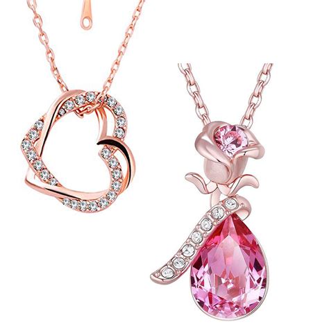 Okos Fashion Jewellery Combo Of 2 Rose Gold Plated Designer Alloy ...