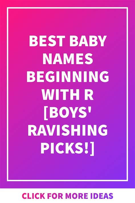 Ravishing Baby Boy Names Starting with R