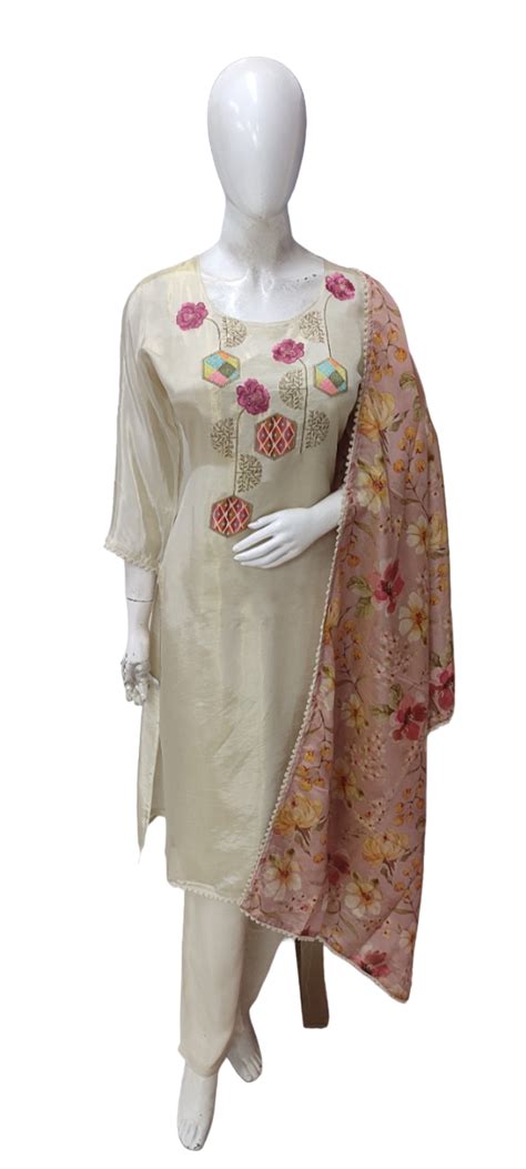 Beautiful tissue suit set comes with lining– Aashvi Couture