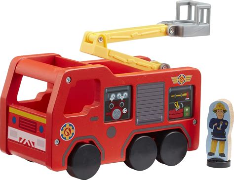 Fireman Sam 07324 Wooden Jupiter Free-Wheeling, Eco-Friendly, FSC Wood ...