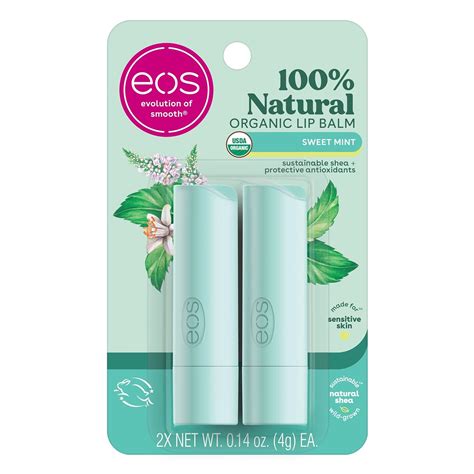 Buy EOS 2 Piece Organic Lip Balm Stick, Sweet Mint, 0.28 Ounce Online ...