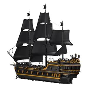 Large Pirate Ship Building Toys - Black Pearl Ship Sailboat Model ...