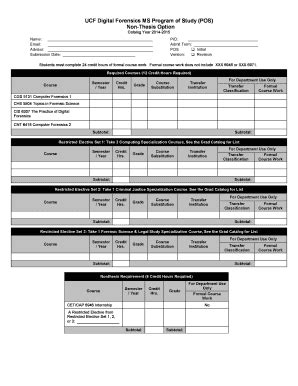 Fillable Online cs ucf Non-Thesis - School of Computer Science Fax ...
