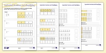 Primary Resources Fractions - KS2 Worksheets - Maths