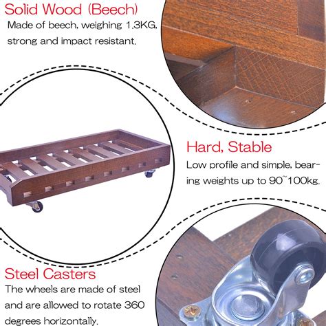 Rancco CPU Stand Mobile PC Cart Holder with Steel Caster, Solid Wood ...