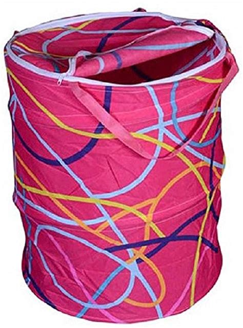 Kuber Industries Round Cloth Foldable Laundry Basket Bag, Volume:-30L ...
