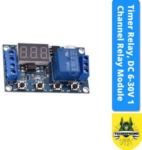 TechSupreme Timer Relay, DC 6-30V 1 Channel Relay Module Switch Trigger ...