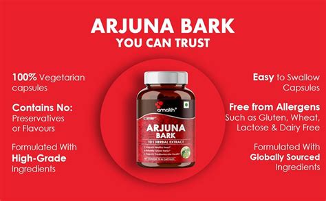Buy Amalth Arjuna Bark Extract 1000 Mg - 90 Capsules For Healthy Heart ...