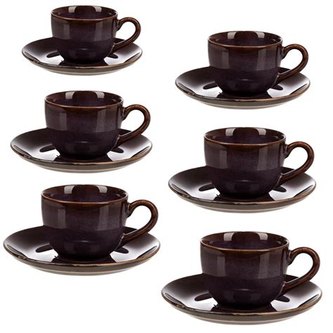 Buy Maisam Ceramic Cup and Saucer Set of 6 | Ceramic Tea Cups with ...