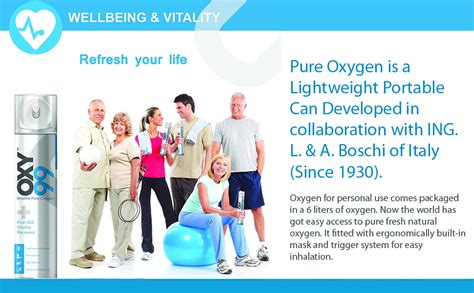 OXY99 Natural Oxygen Cylinder 4 Pack 24 Liters with Mask, Tube ...