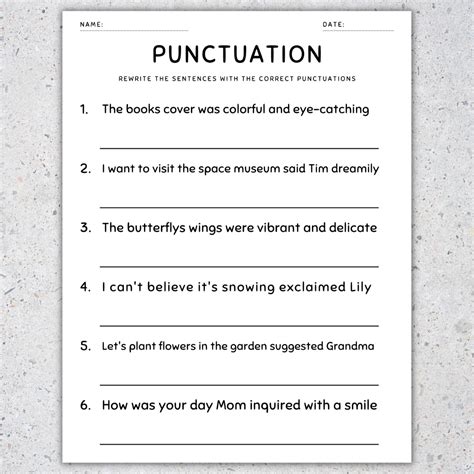 Sentence Correction Worksheets 3rd Grade