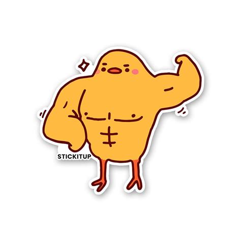 Buy Muscular Chicken Sticker Online | Premium Waterproof Vinyl | STICK ...