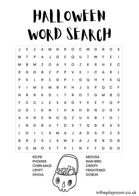 5 Free Halloween Word Search Printables - In The Playroom