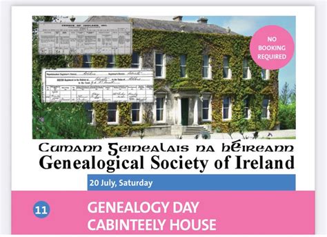 GENEALOGY DAY CABINTEELY HOUSE dlr Summer of Heritage 2024, Dún ...