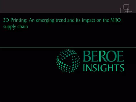 3D Printing: An emerging trend and its impact on the MRO supply chain ...