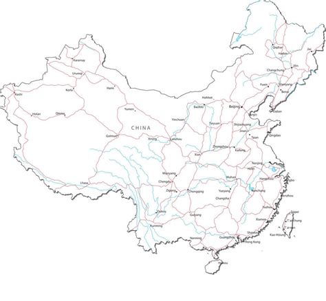 China Map Printable Single-Color 的图像结果