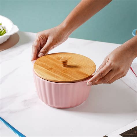 Peppy Pink Scalloped Pot With Lid 8 Inch Online - Premium Bowl with Lid ...
