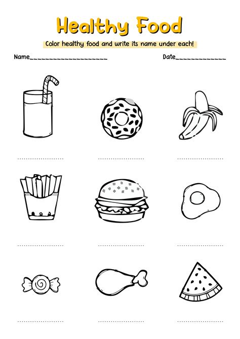 Snacks Worksheet 的图像结果