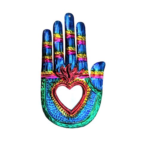 Milagro Tin Hand with Mirror – the FolkArt Gallery