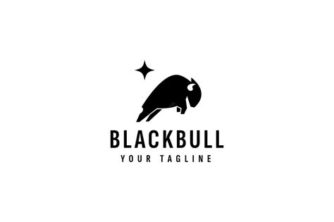 Premium Vector | Black bull logo vector icon illustration