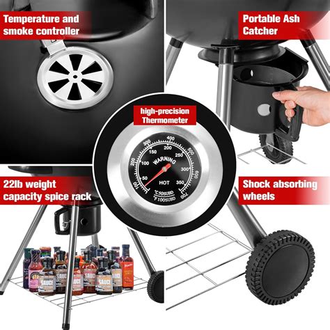 Buy Rankok 22-Inch Premium Kettle Charcoal Grill Outdoor Barbeque Grill ...