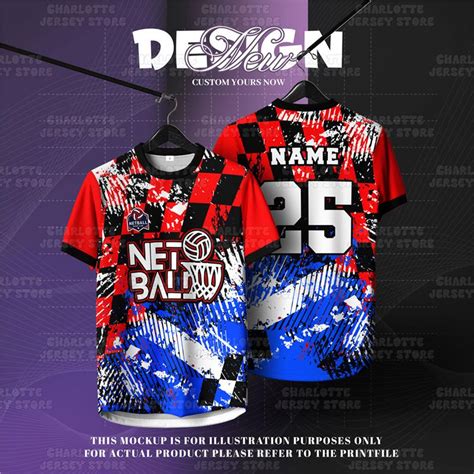 Baju-T Jersi Bola Jaring Sublimasi, Gaya Jalanan Hip Hop, Boleh ...
