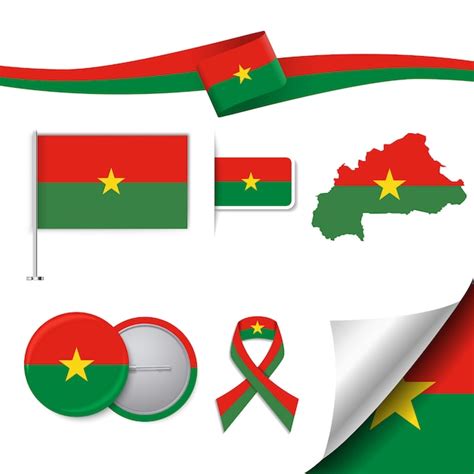 Collection d'éléments représentatifs du Burkina faso | Vecteur Gratuite