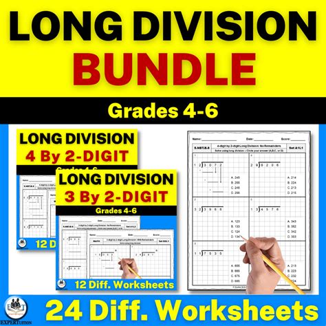 2 Digit Divisors Long Division for Grade 5 Worksheets Bundle - ExperTuition