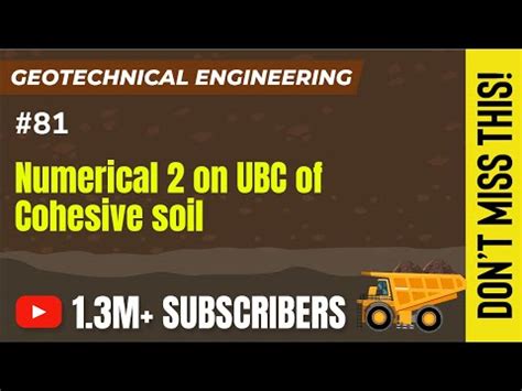 Numerical 2 on UBC of Cohesive soil - Geotechnical Engineering - GATE ...