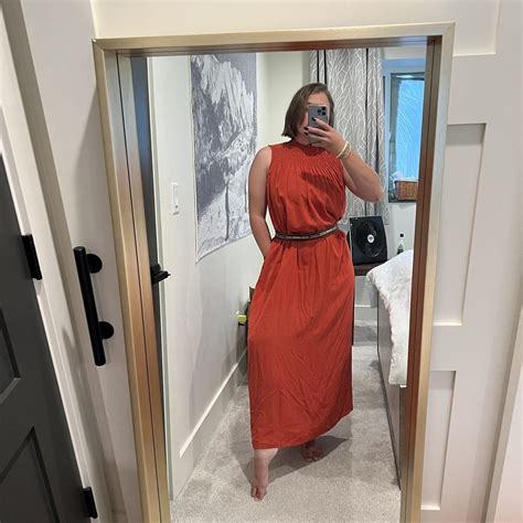 Large burnt orange maxi dress. Super comfortable and... - Depop
